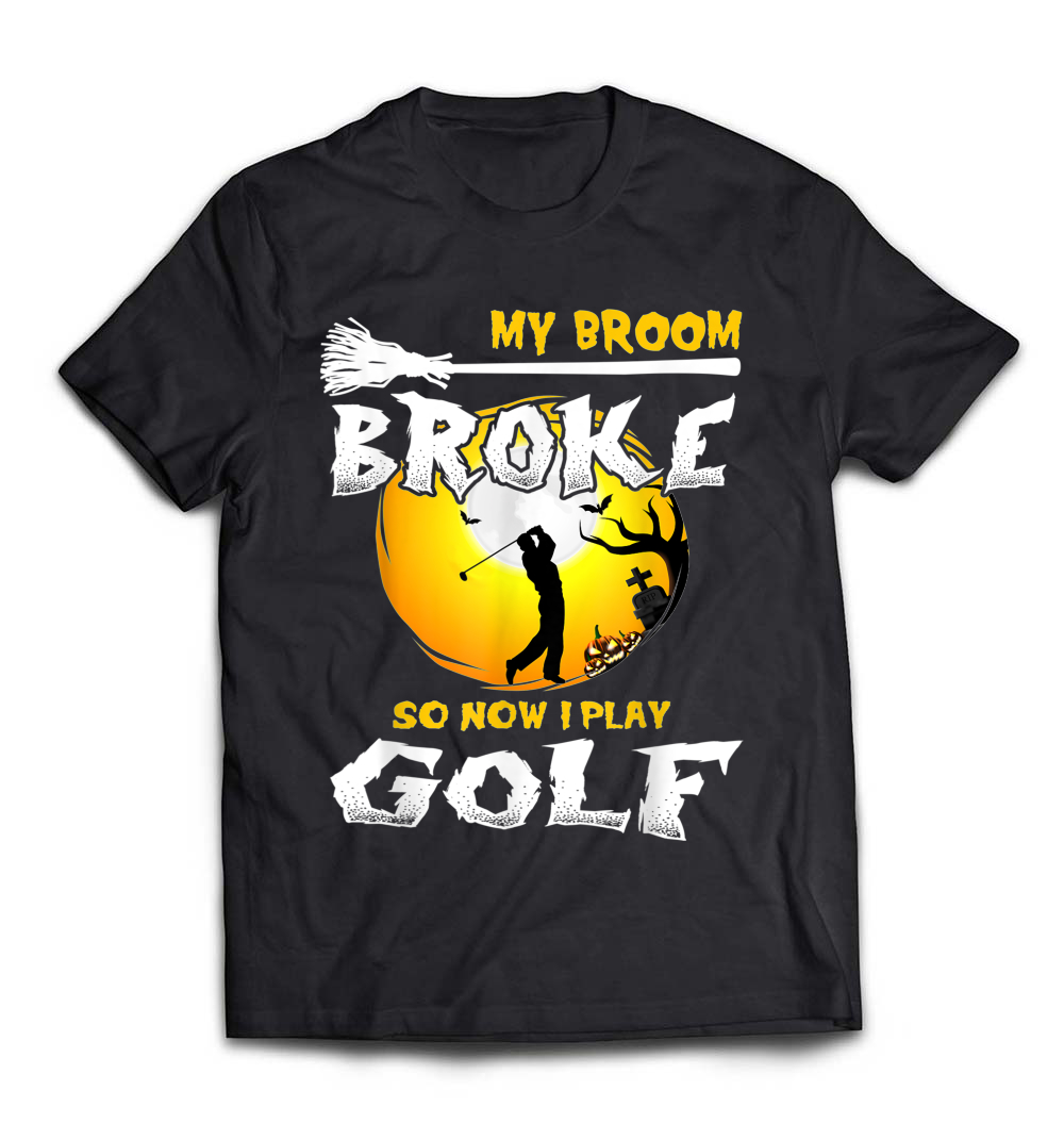 My Broom Broke So Now I Go Fishing Funny Halloween Gift T-Shirt: A Hilarious Twist for Anglers